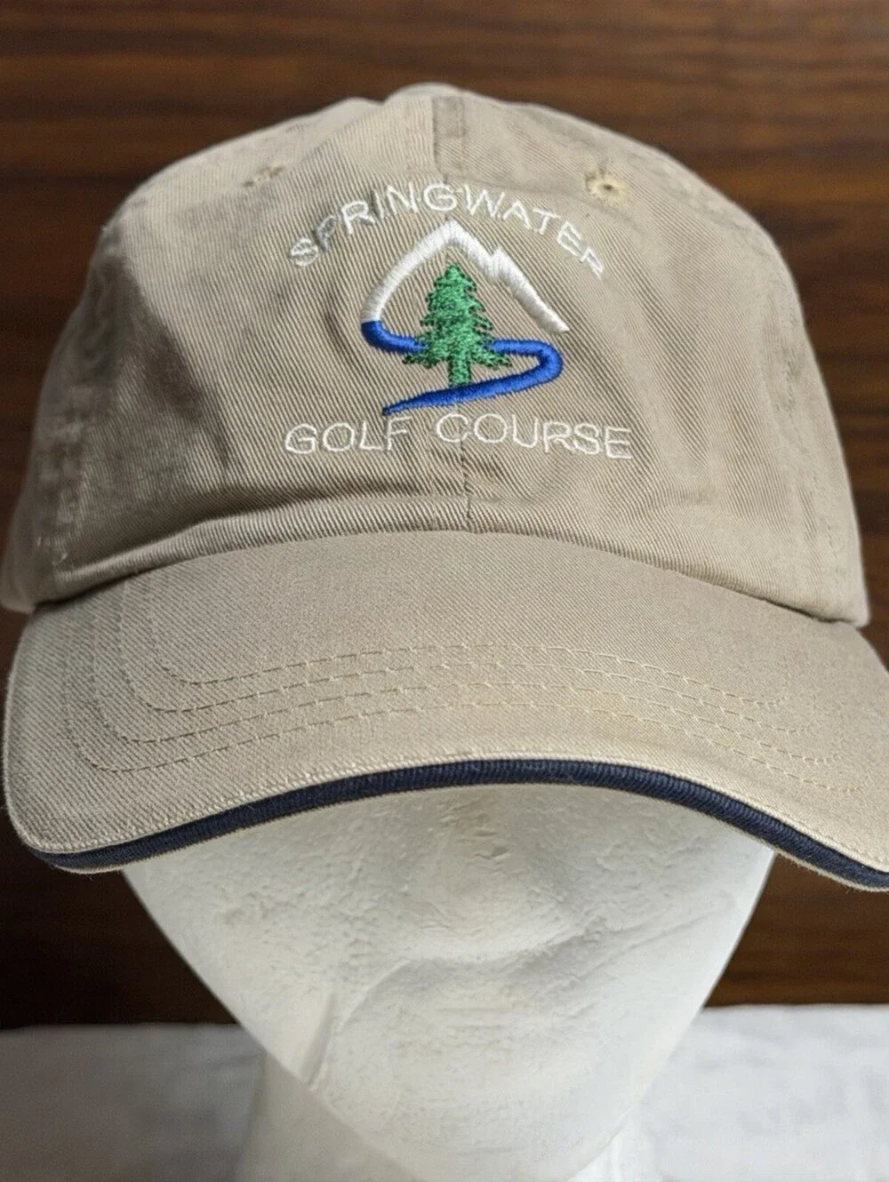 Springwater Golf Course Hat Estacada Oregon Sportsman Khaki Strapback Cap